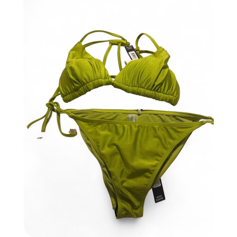 $60 NWT green BATHING SUIT TOP AND BOTTOM Catherine Malagrino small - Picture 3 of 6